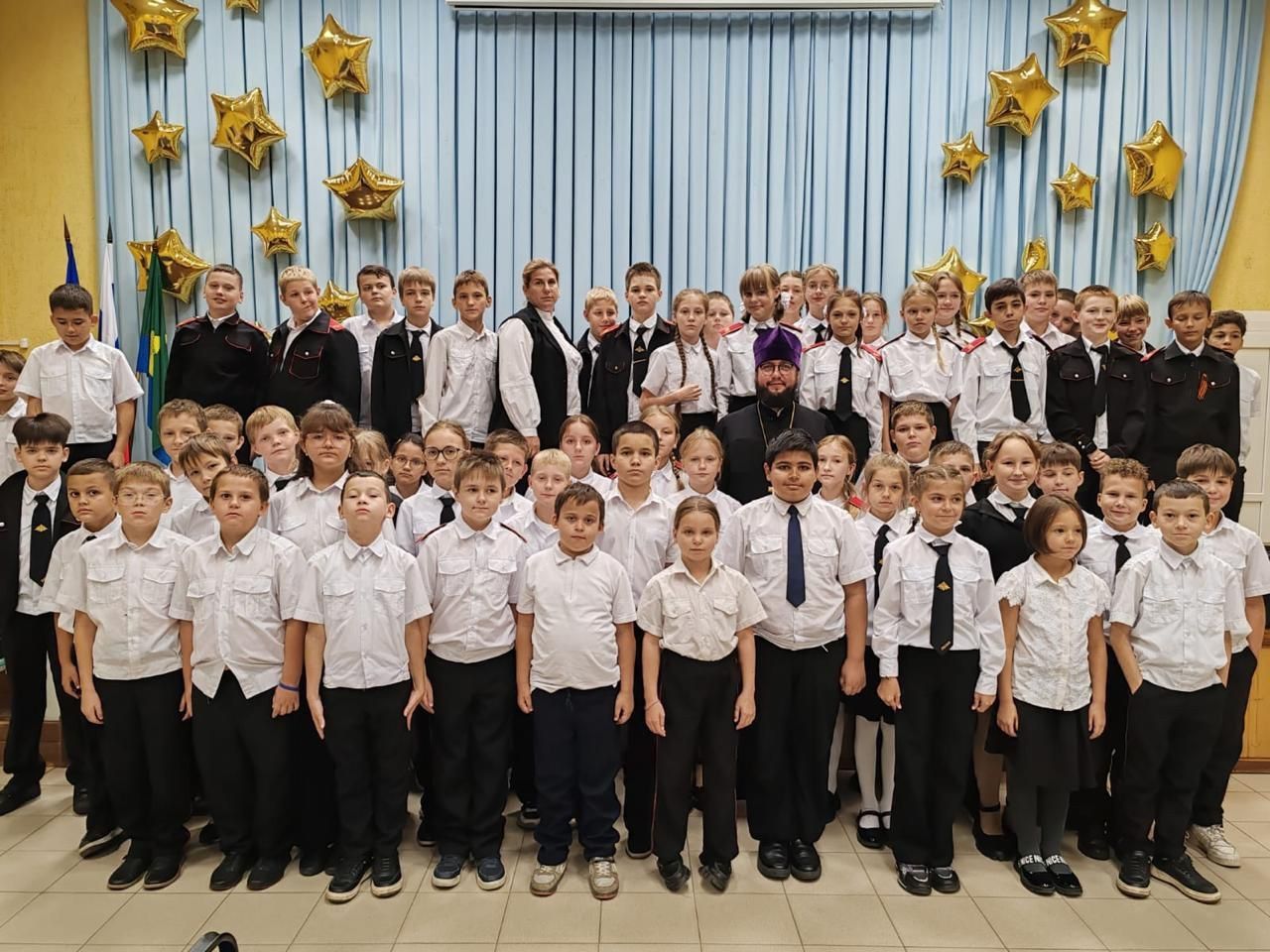 Беседа с учащимися классов казачьей направленности.